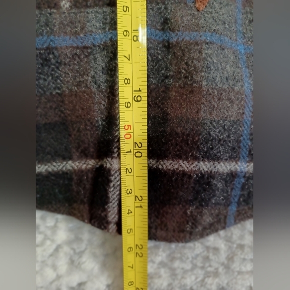 L.O.G.G H&M Wool Tweed Coat Fringe Buckle  Blazer Jacket Window Plaid Gray Sz 6 - Picture 5 of 9